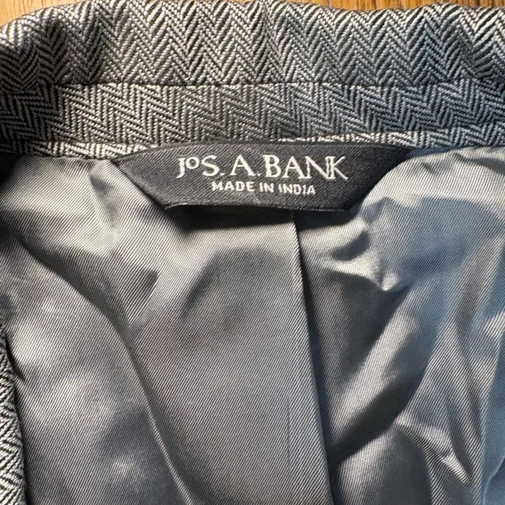Jos A‎ Bank Signature Blazer 42R gray Silk Camel Hair Herringbone luxury